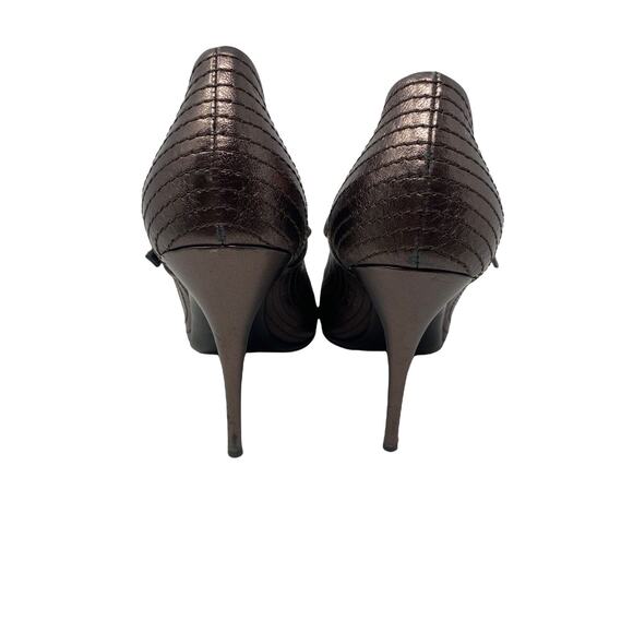 Valentino Garavani gold open toes Mary Janes heel shoes size 8.5 - Picture 3 of 11